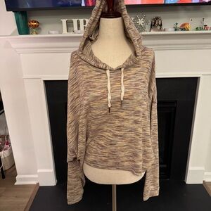 🌾 Talulah Heathered Knit Hooded Pullover (L)